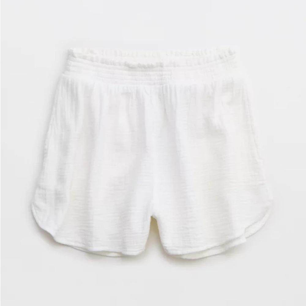 Aerie White Gauzy Shorts